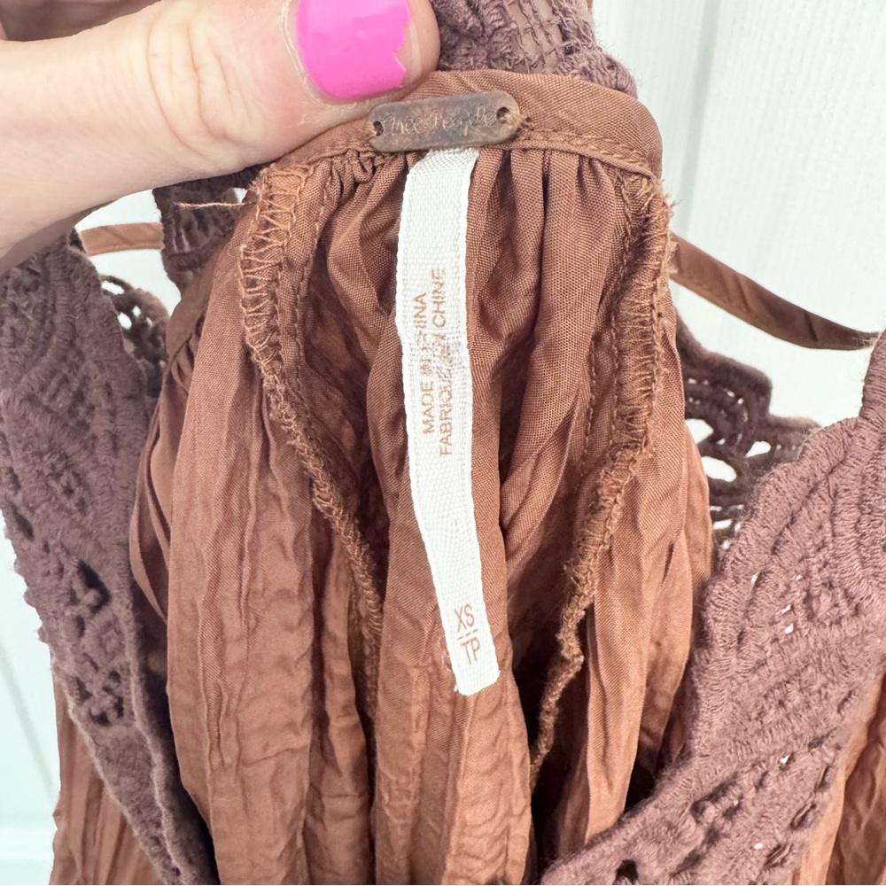 Free People Brown Lace Mini Dress - XS - Picture 4 of 8